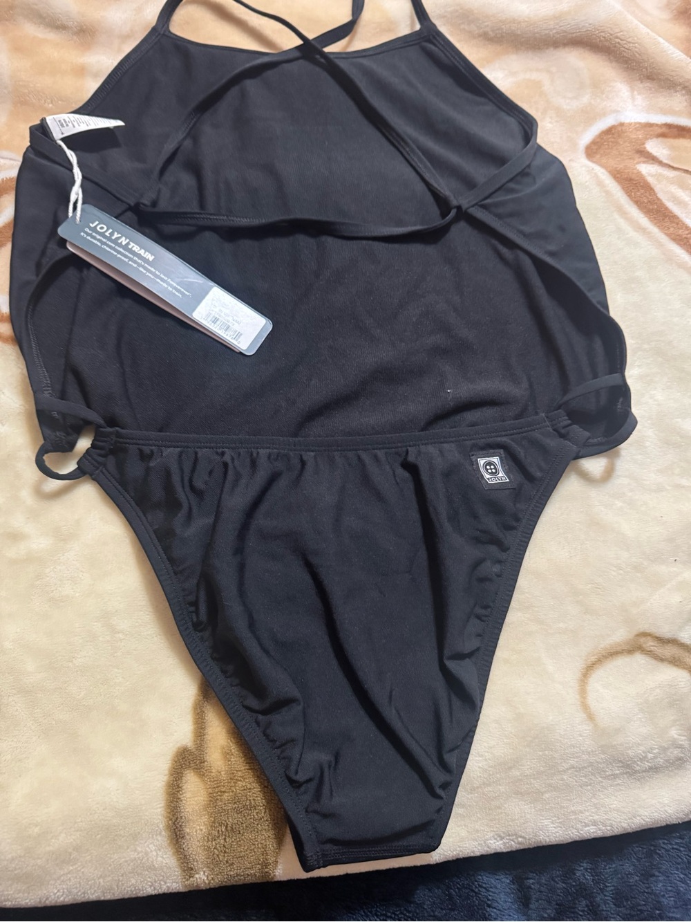 Jolyn Clothing Black Strappy Women's Swim Bodysuit